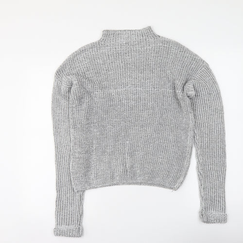 Primark Womens Grey Mock Neck Polyester Pullover Jumper Size S