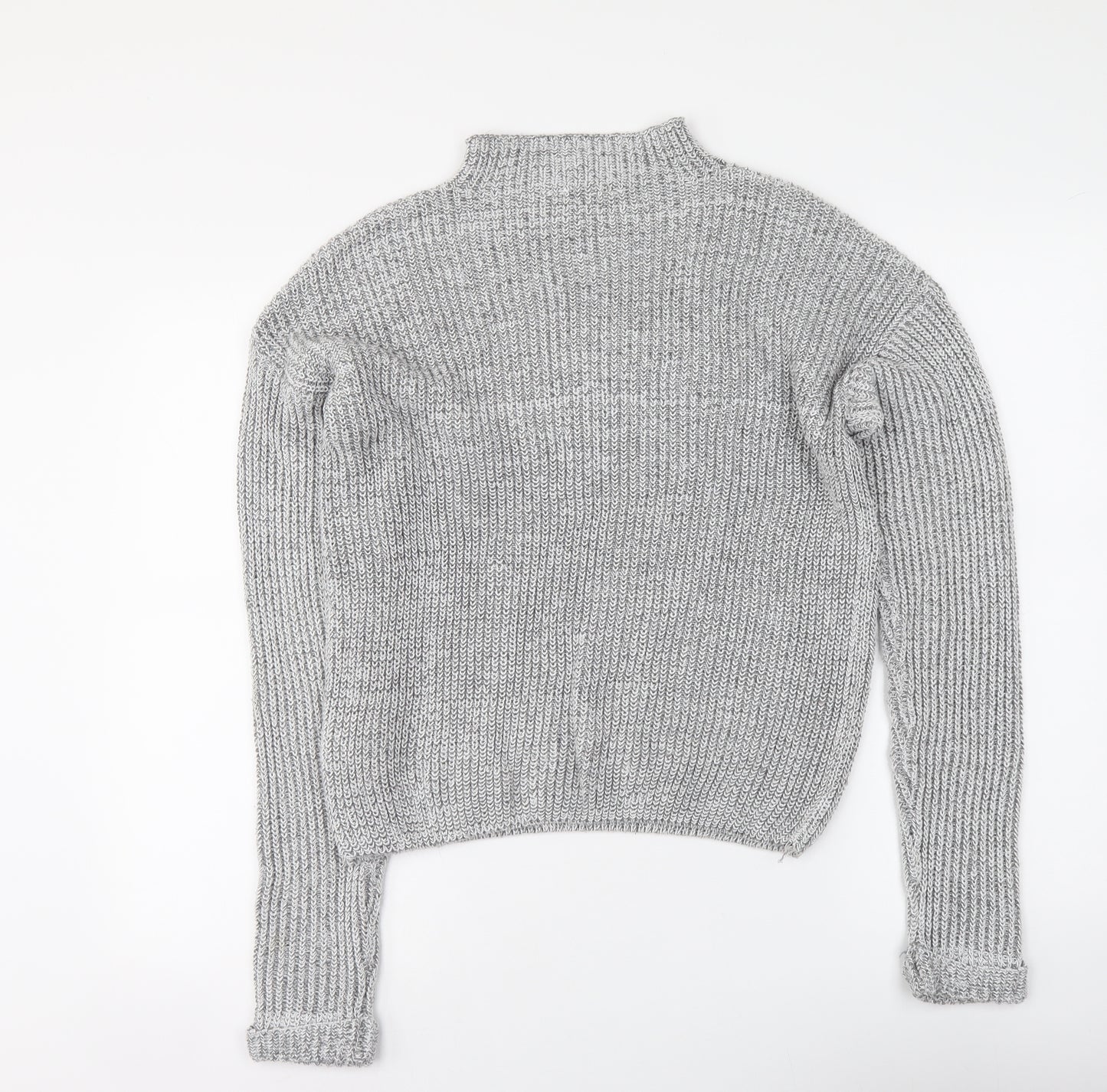 Primark Womens Grey Mock Neck Polyester Pullover Jumper Size S