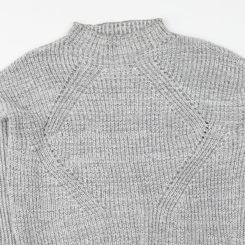 Primark Womens Grey Mock Neck Polyester Pullover Jumper Size S