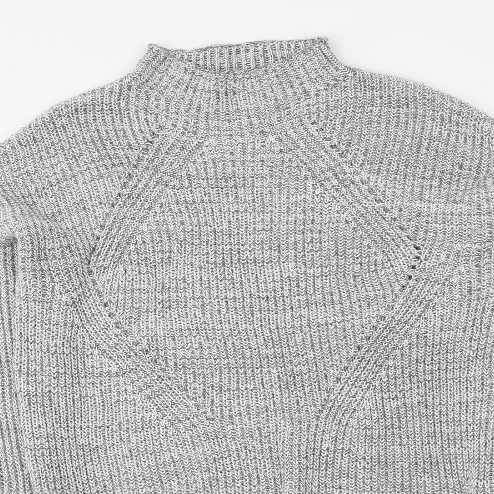 Primark Womens Grey Mock Neck Polyester Pullover Jumper Size S