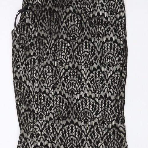 Almari Womens Black Polyester A-Line Size 10 Collared Zip