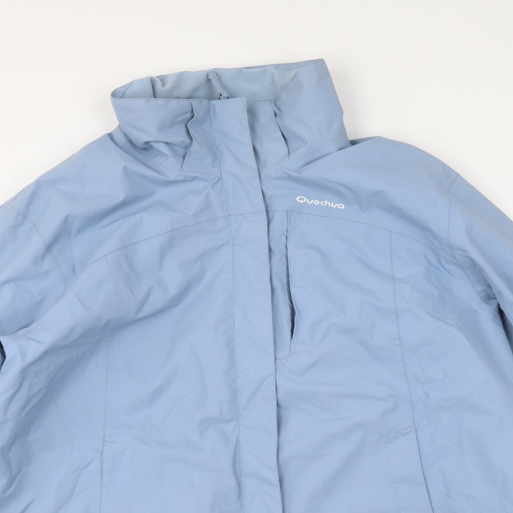 Quechua Womens Blue Rain Coat Coat Size XL Zip