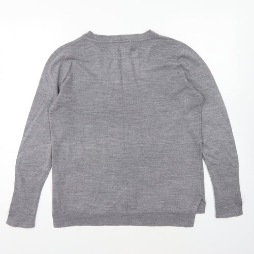 Primark Womens Grey Round Neck Acrylic Pullover Jumper Size S