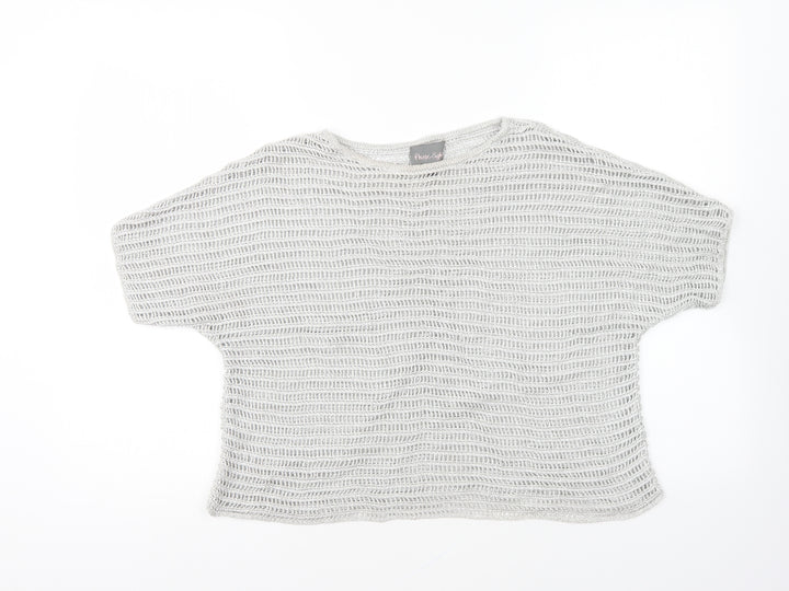 Phase Eight Womens Silver Boat Neck Acrylic Pullover Jumper Size M