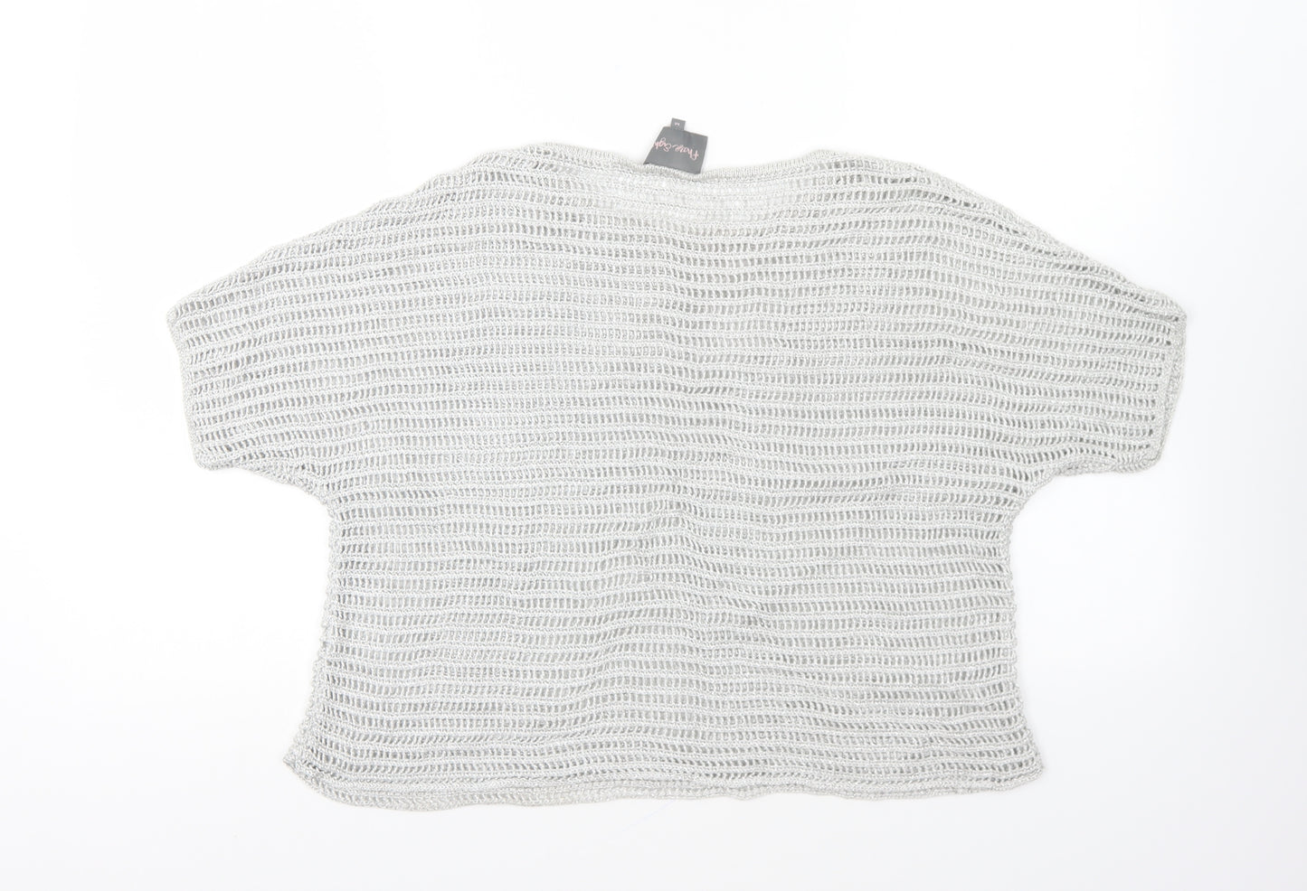 Phase Eight Womens Silver Boat Neck Acrylic Pullover Jumper Size M