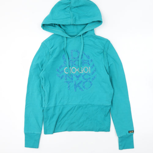 Gio-Goi Womens Blue Cotton Pullover Hoodie Size 8 Pullover