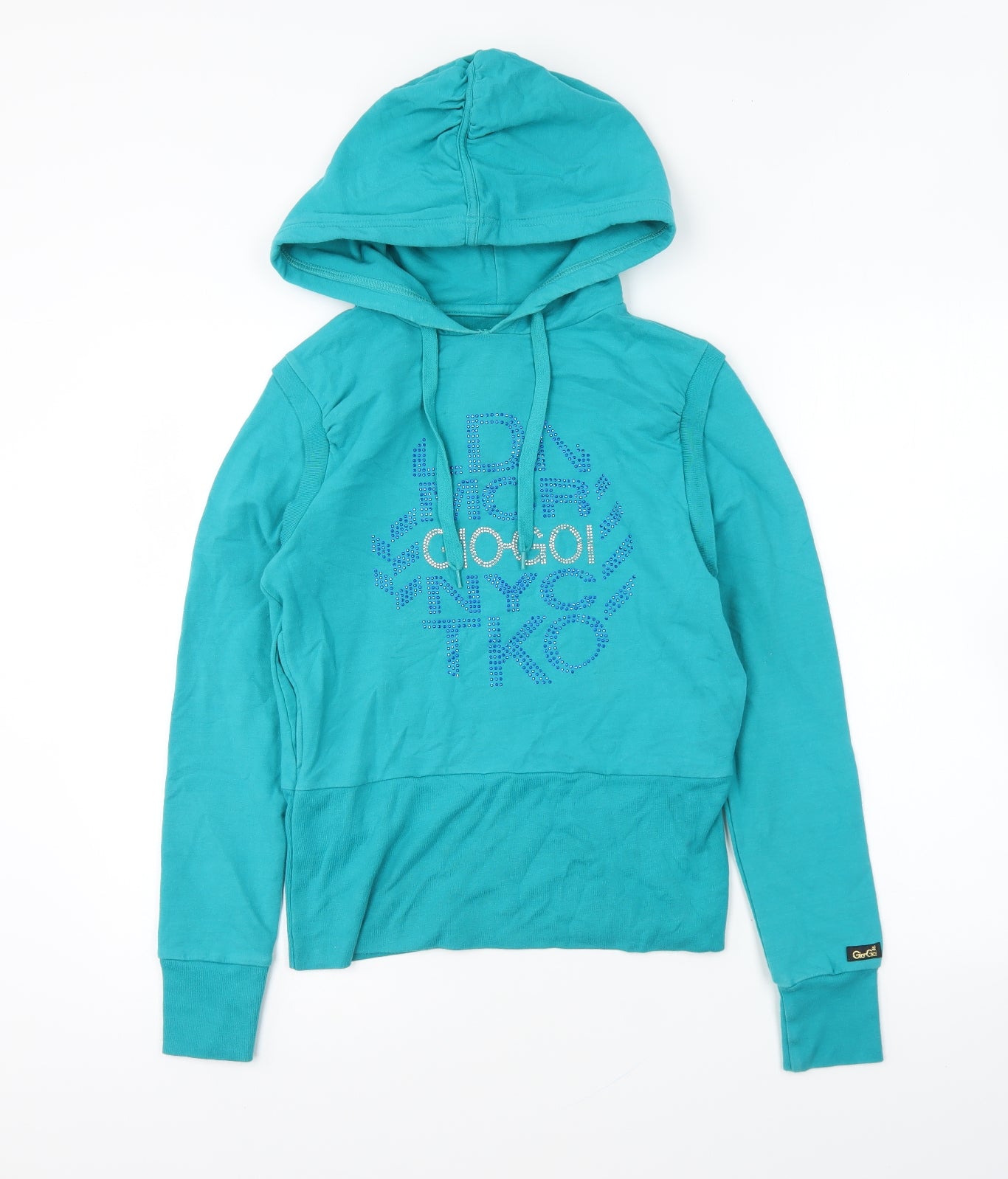 Gio-Goi Womens Blue Cotton Pullover Hoodie Size 8 Pullover