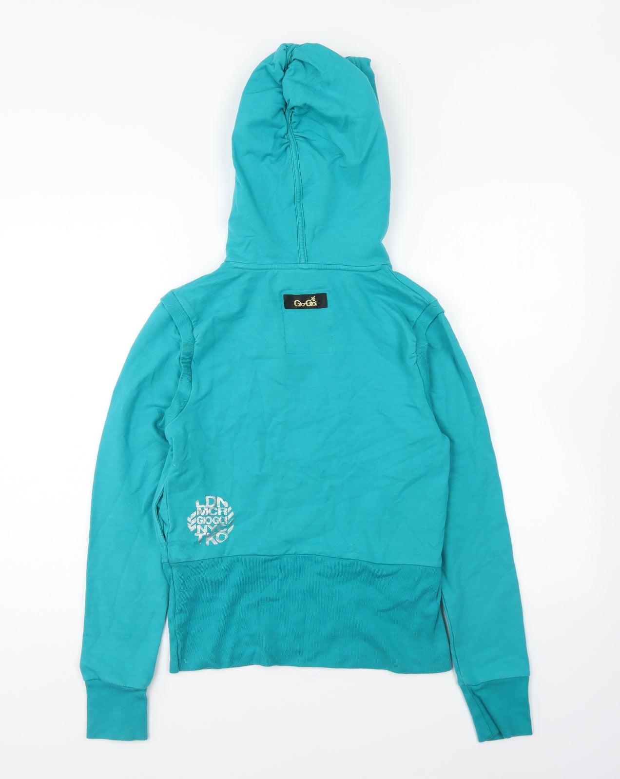 Gio-Goi Womens Blue Cotton Pullover Hoodie Size 8 Pullover