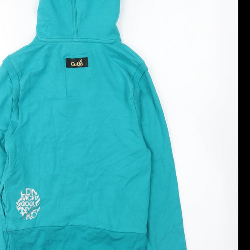 Gio-Goi Womens Blue Cotton Pullover Hoodie Size 8 Pullover