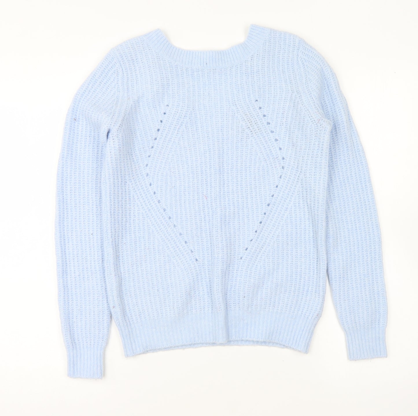 Primark Womens Blue Round Neck Acrylic Pullover Jumper Size S