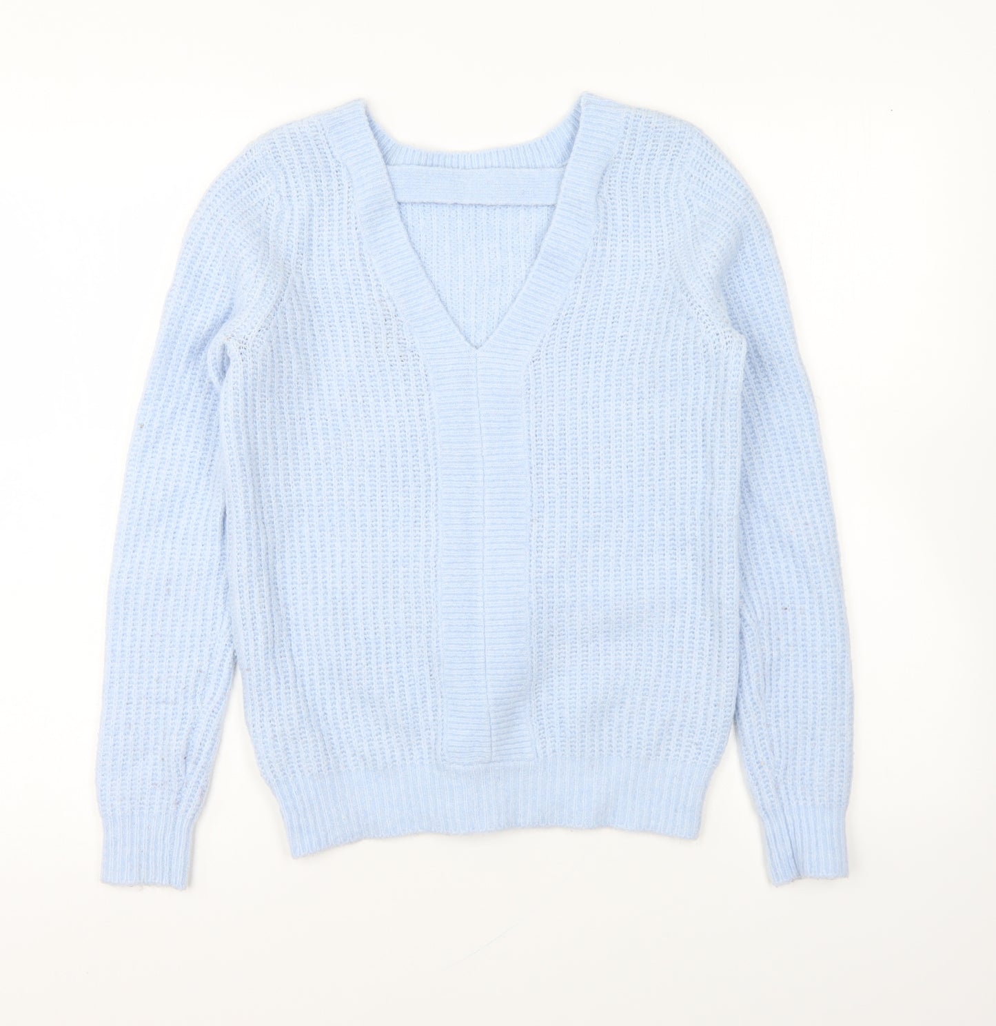 Primark Womens Blue Round Neck Acrylic Pullover Jumper Size S