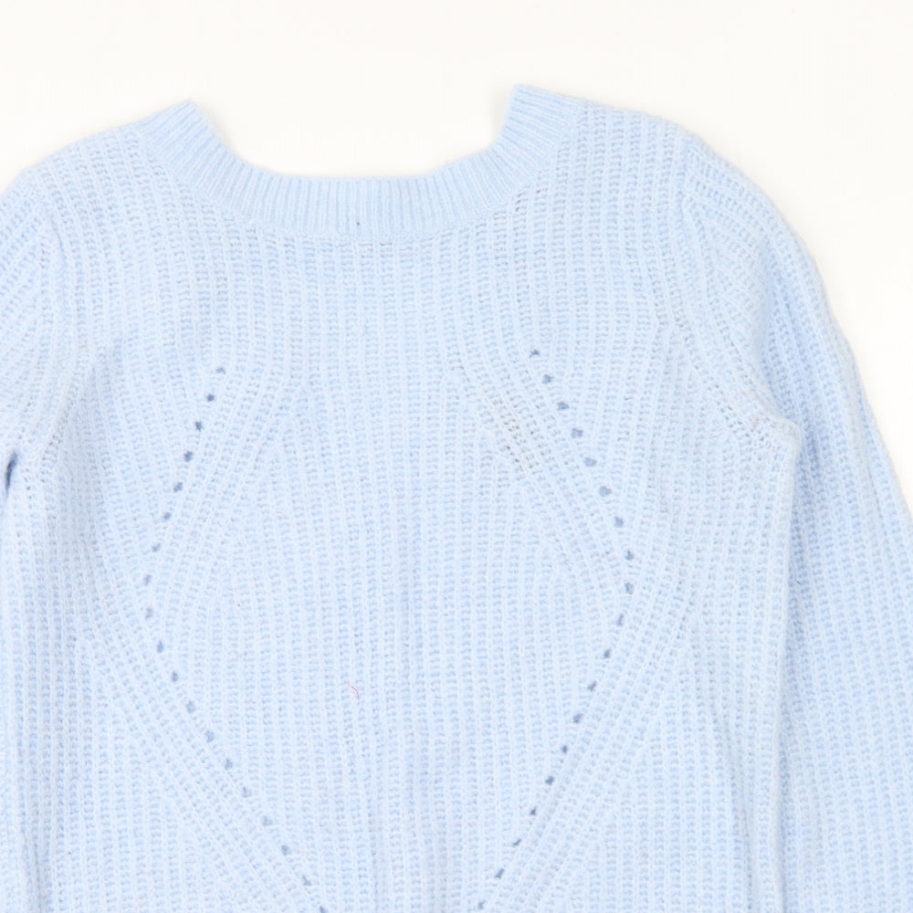 Primark Womens Blue Round Neck Acrylic Pullover Jumper Size S