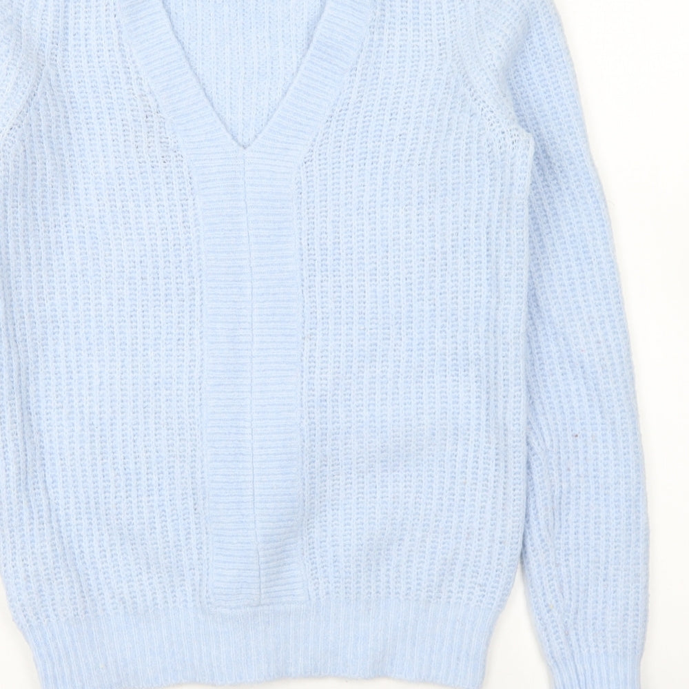 Primark Womens Blue Round Neck Acrylic Pullover Jumper Size S