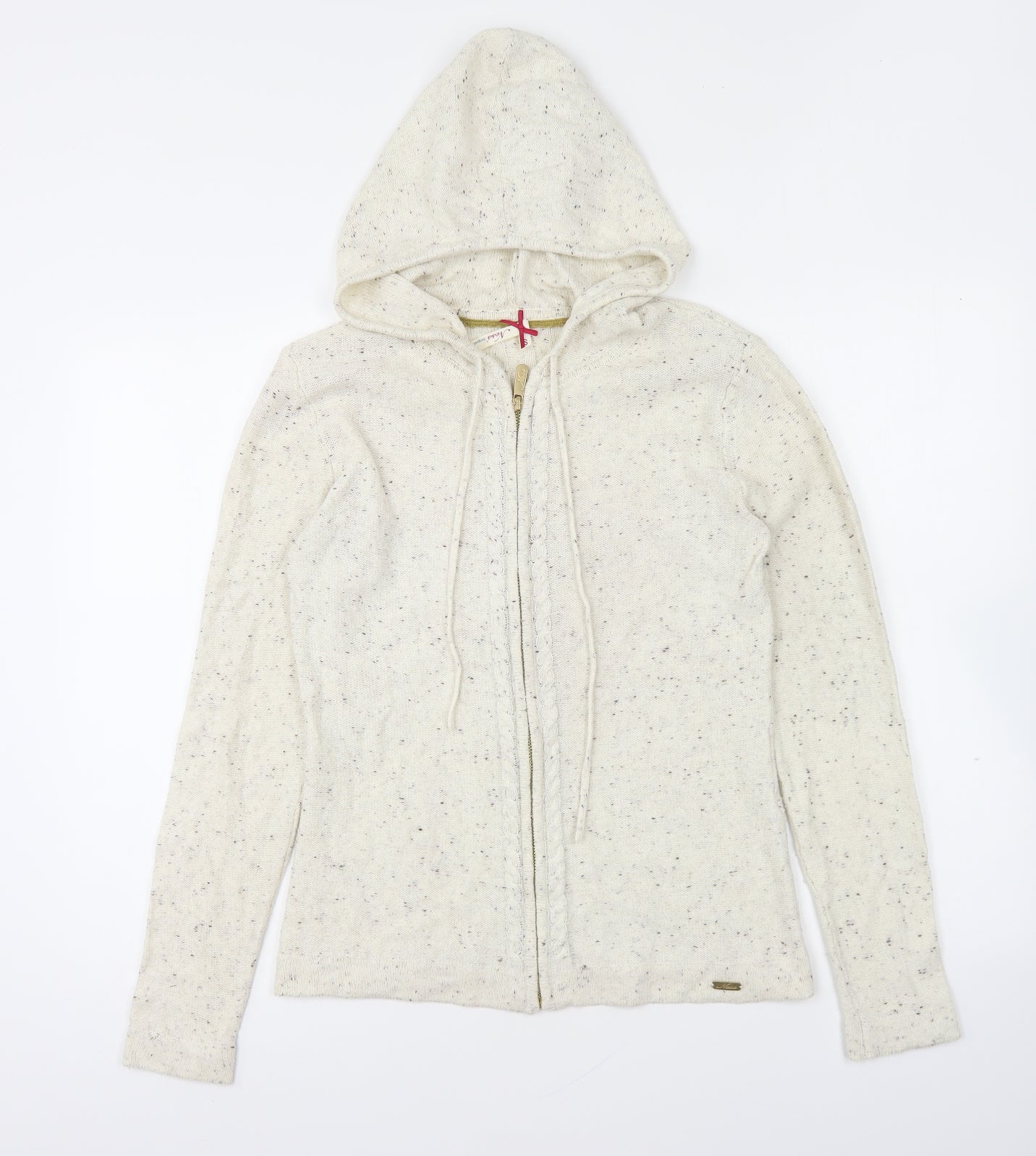 Ness Womens Ivory Cotton Full Zip Hoodie Size S Zip