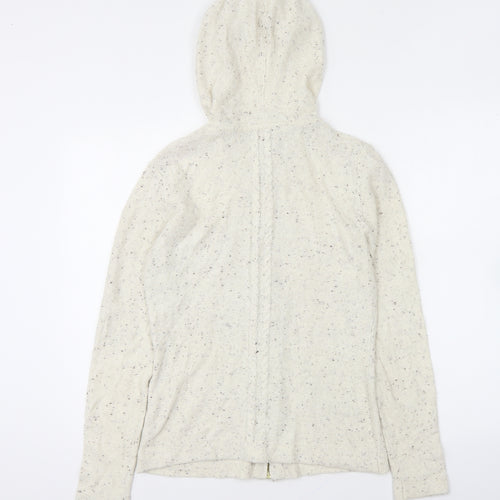 Ness Womens Ivory Cotton Full Zip Hoodie Size S Zip
