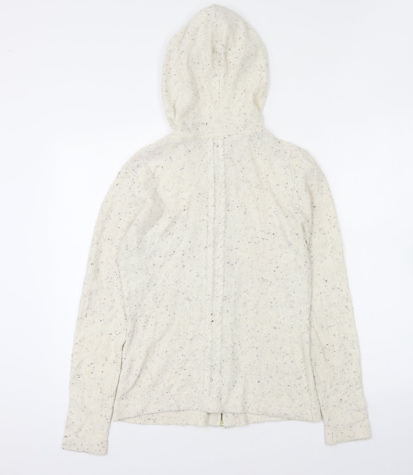 Ness Womens Ivory Cotton Full Zip Hoodie Size S Zip