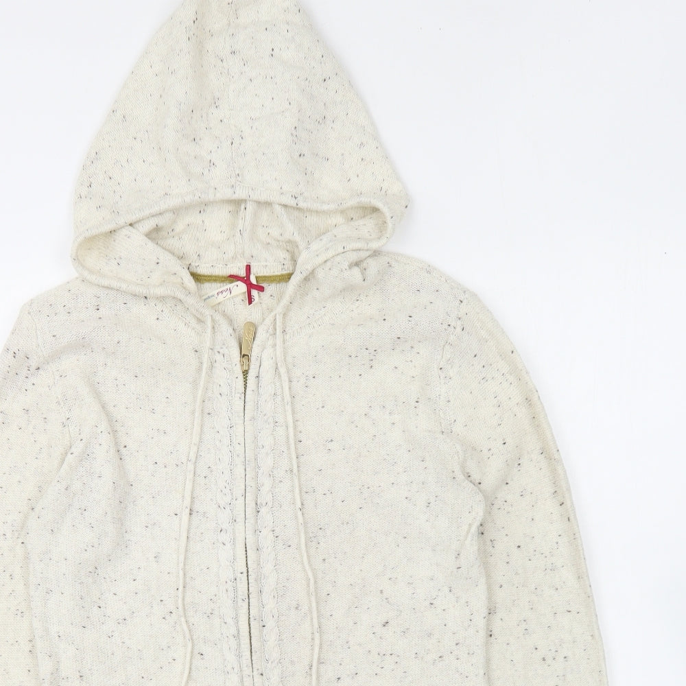 Ness Womens Ivory Cotton Full Zip Hoodie Size S Zip