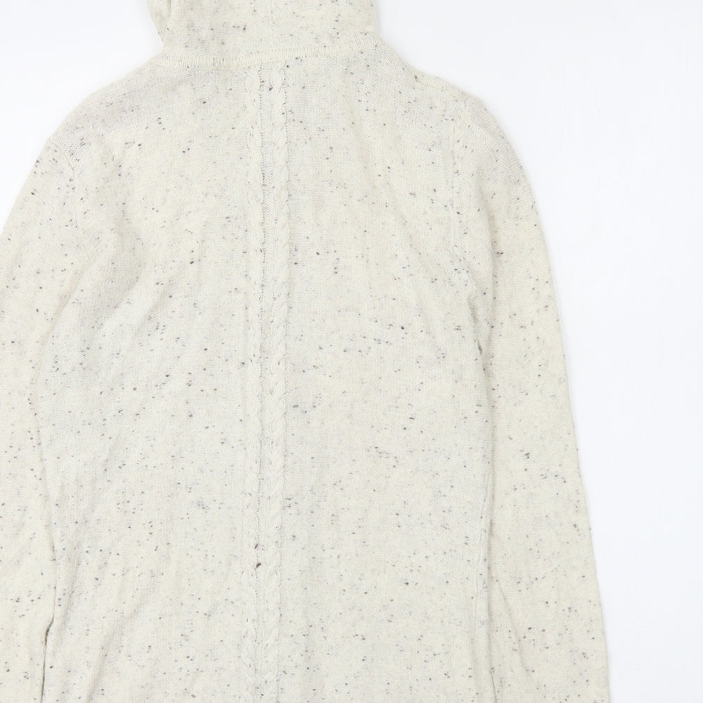 Ness Womens Ivory Cotton Full Zip Hoodie Size S Zip