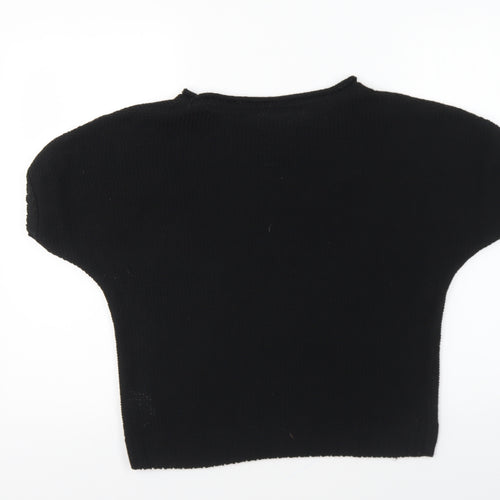Wallis Womens Black Round Neck Acrylic Pullover Jumper Size S