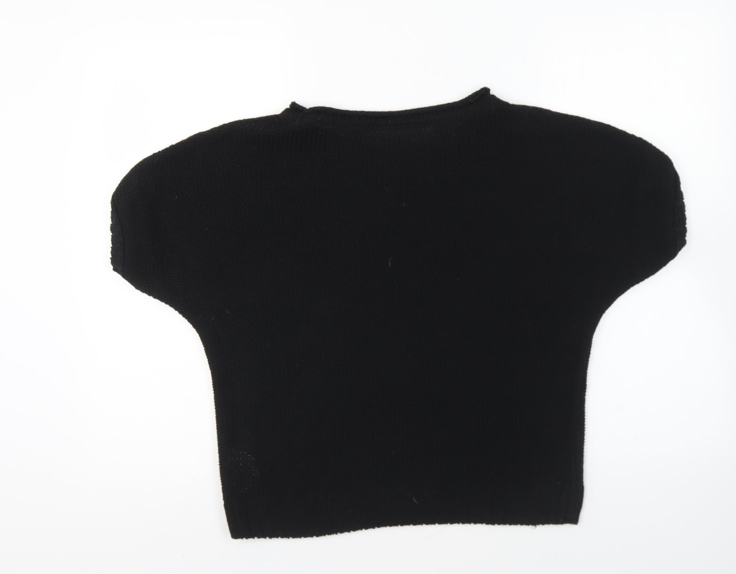 Wallis Womens Black Round Neck Acrylic Pullover Jumper Size S