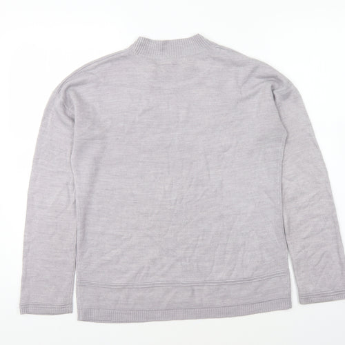 Vida Vi Womens Grey Mock Neck Acrylic Pullover Jumper Size M