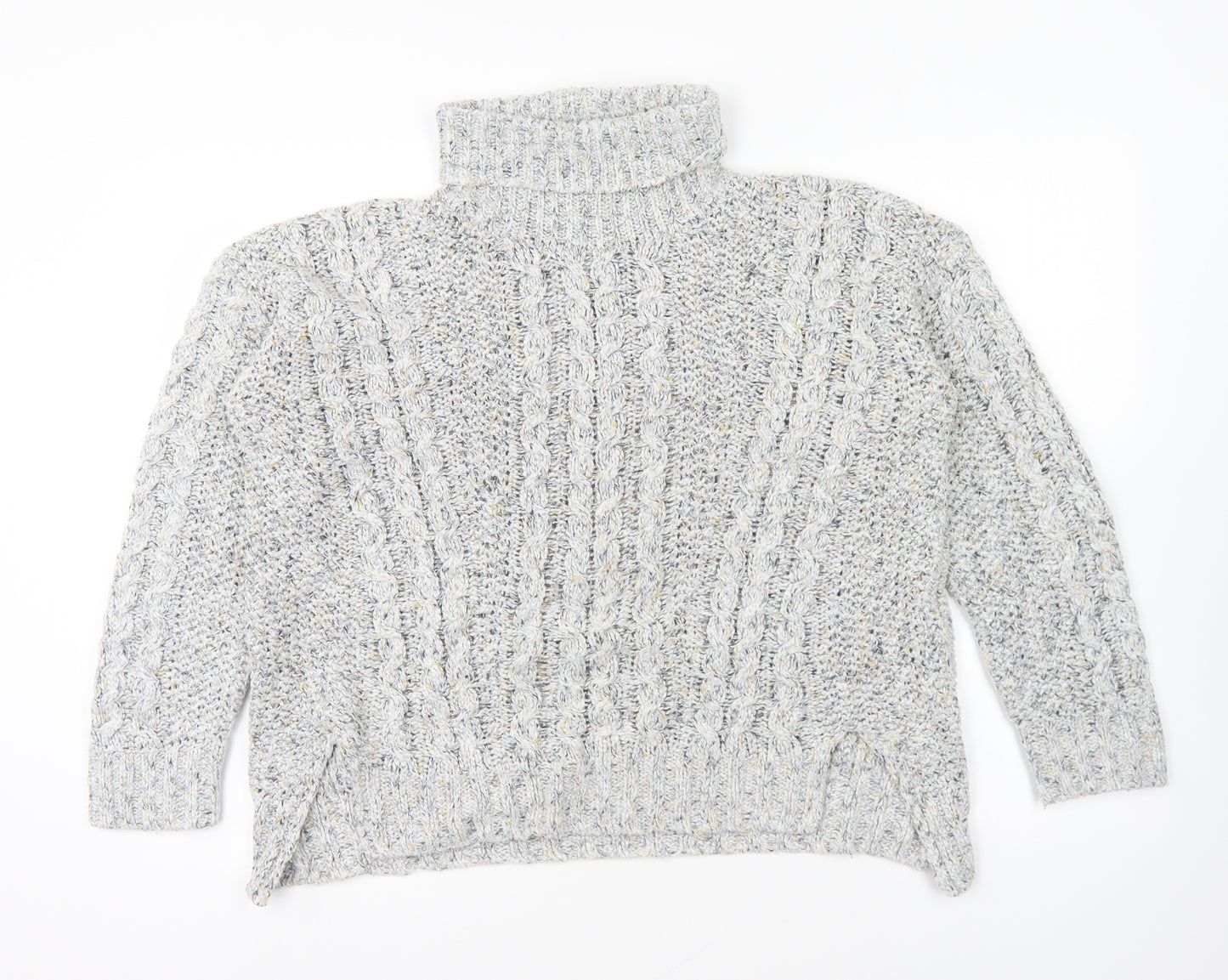 Papaya Womens Grey Roll Neck Acrylic Pullover Jumper Size M