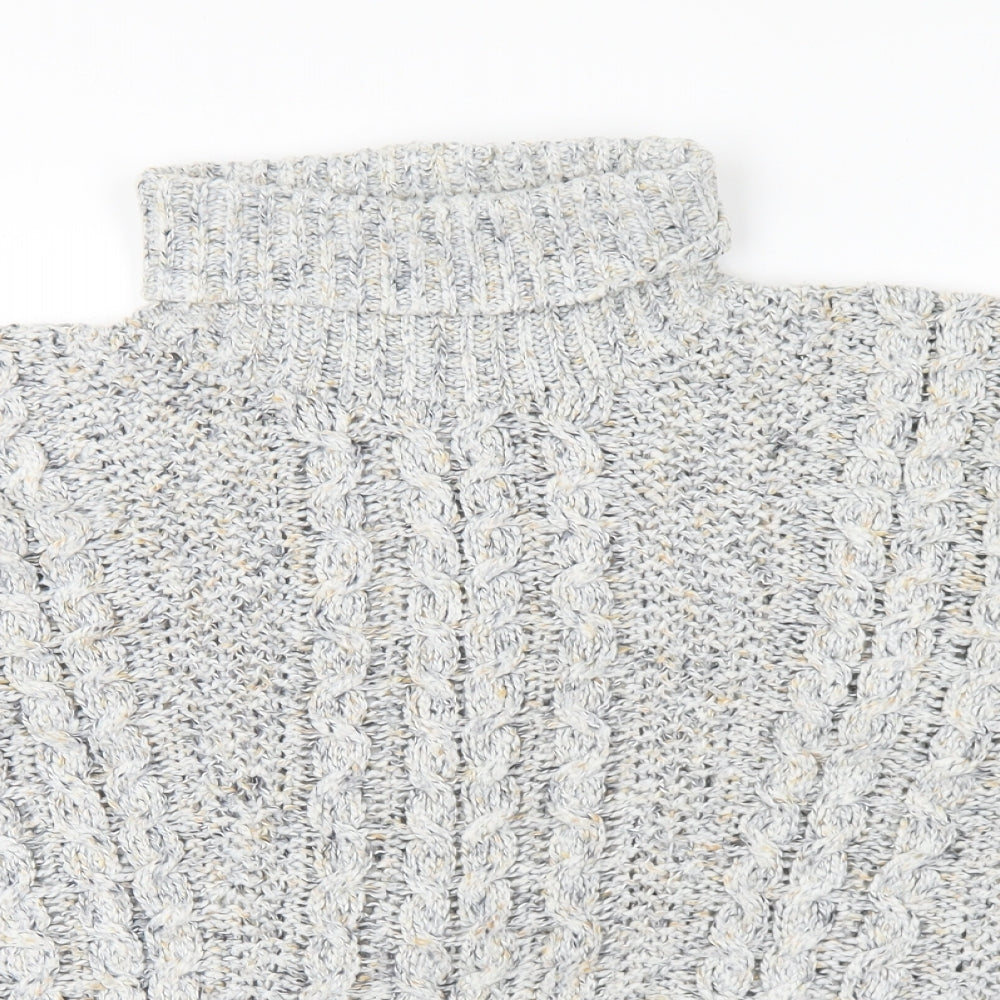 Papaya Womens Grey Roll Neck Acrylic Pullover Jumper Size M