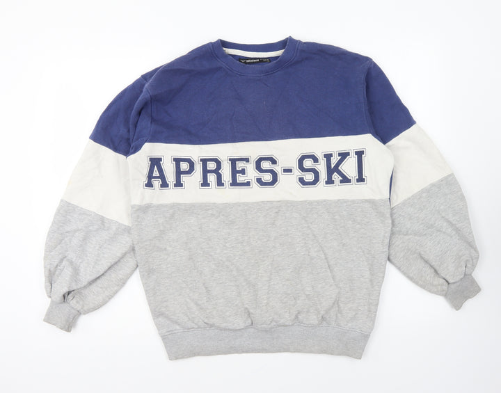 Threadbare Womens Multicoloured Cotton Pullover Sweatshirt Size 6 Pullover - Apres-Ski