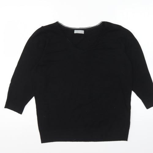 Per Una Mens Black V-Neck Viscose Pullover Jumper