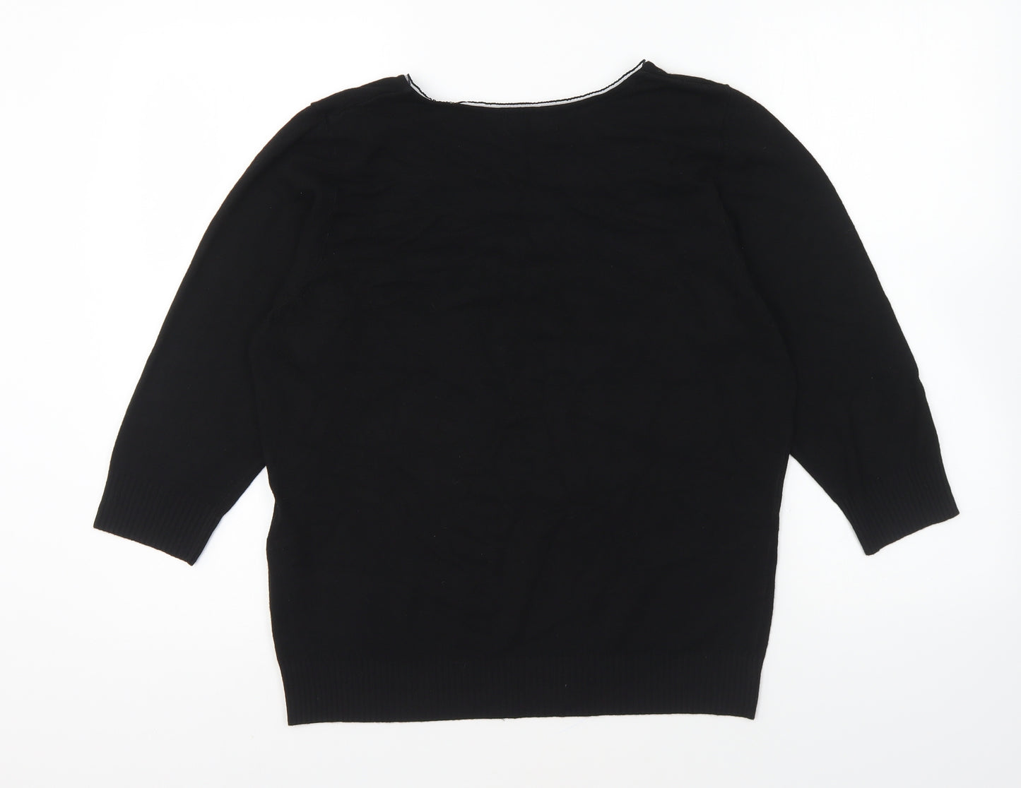 Per Una Mens Black V-Neck Viscose Pullover Jumper