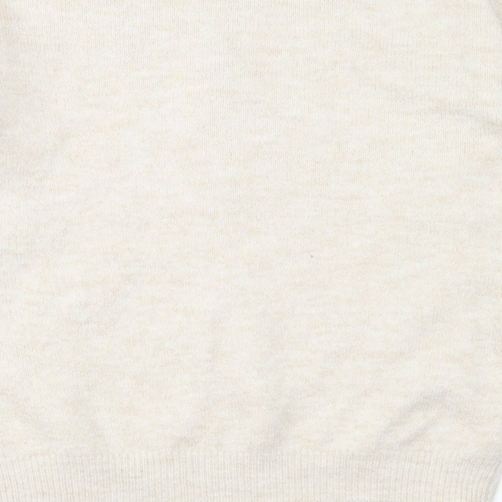 George Womens Ivory Round Neck Acrylic Pullover Jumper Size M