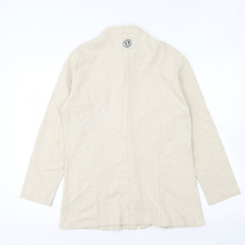 Preworn Womens Beige Jacket Size L Button