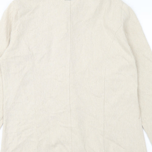 Preworn Womens Beige Jacket Size L Button