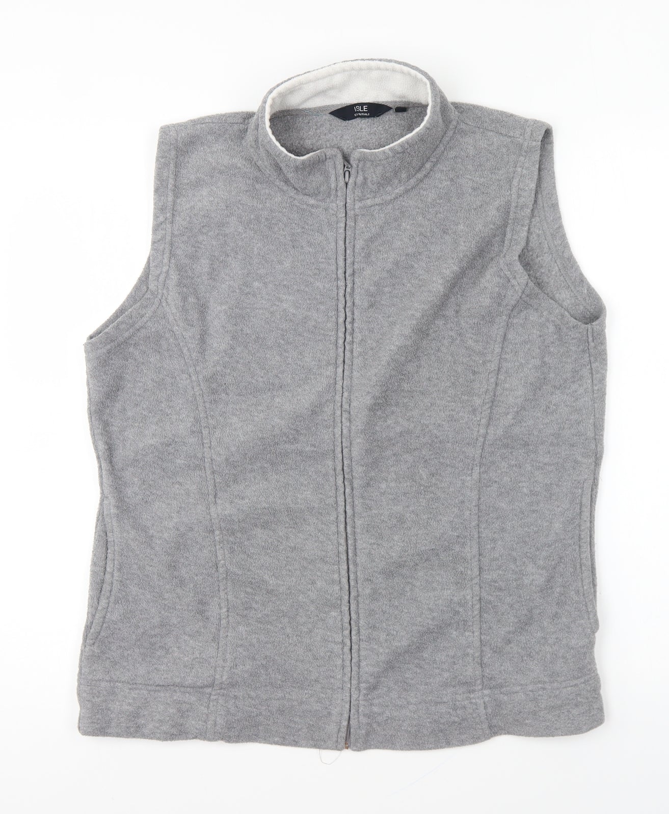 Isle Womens Grey Gilet Jacket Size L Zip