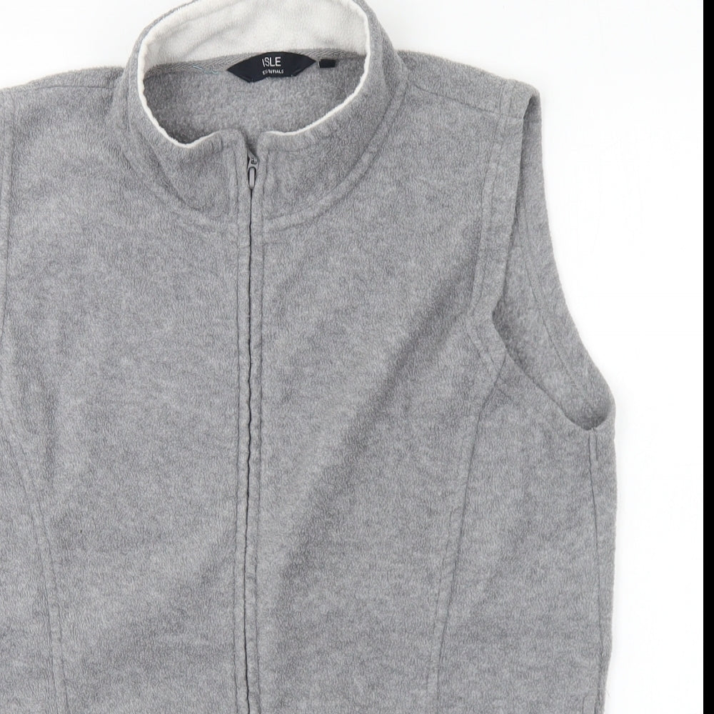 Isle Womens Grey Gilet Jacket Size L Zip
