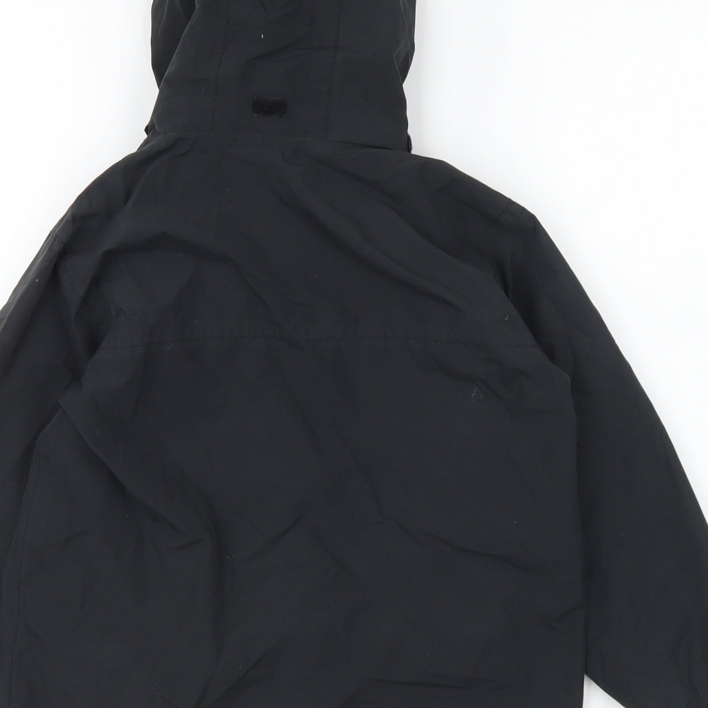 Regatta Boys Black Rain Coat Coat Size 5-6 Years Zip