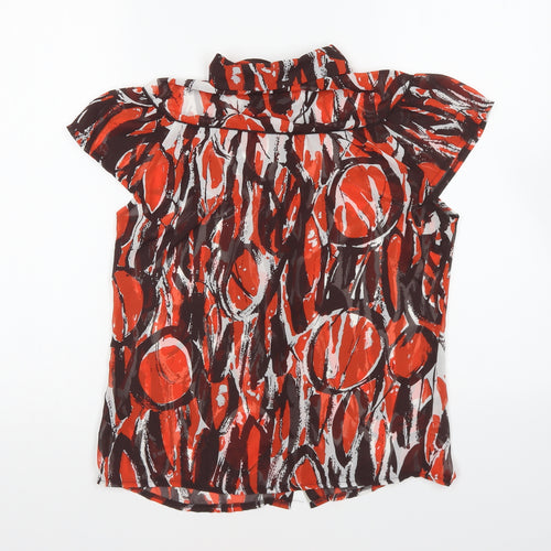 George Womens Multicoloured Geometric Polyester Basic Button-Up Size 10 Collared
