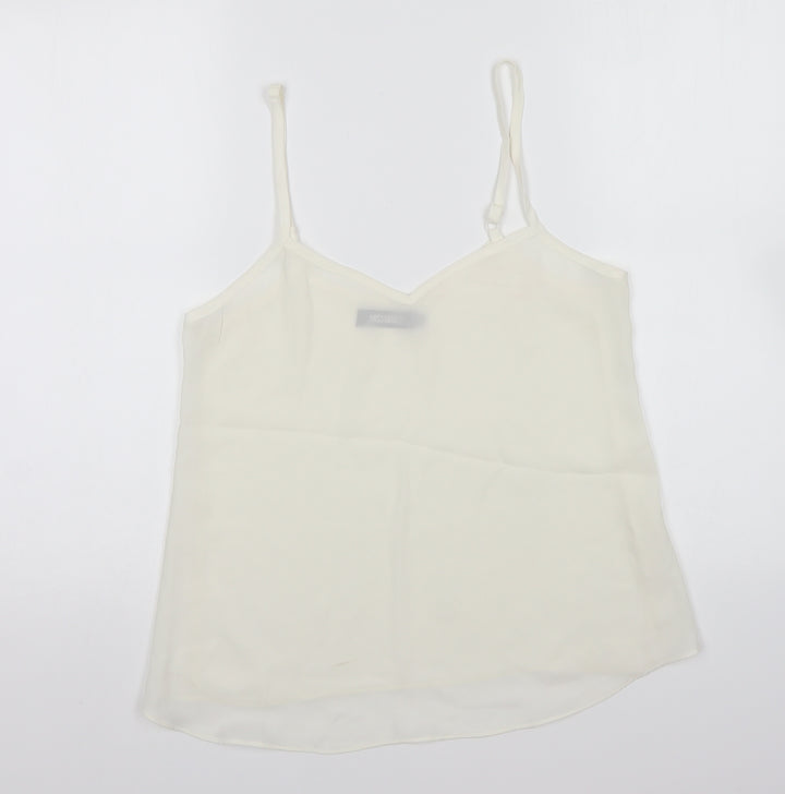 Missguided Womens White Polyester Camisole Blouse Size 8 V-Neck