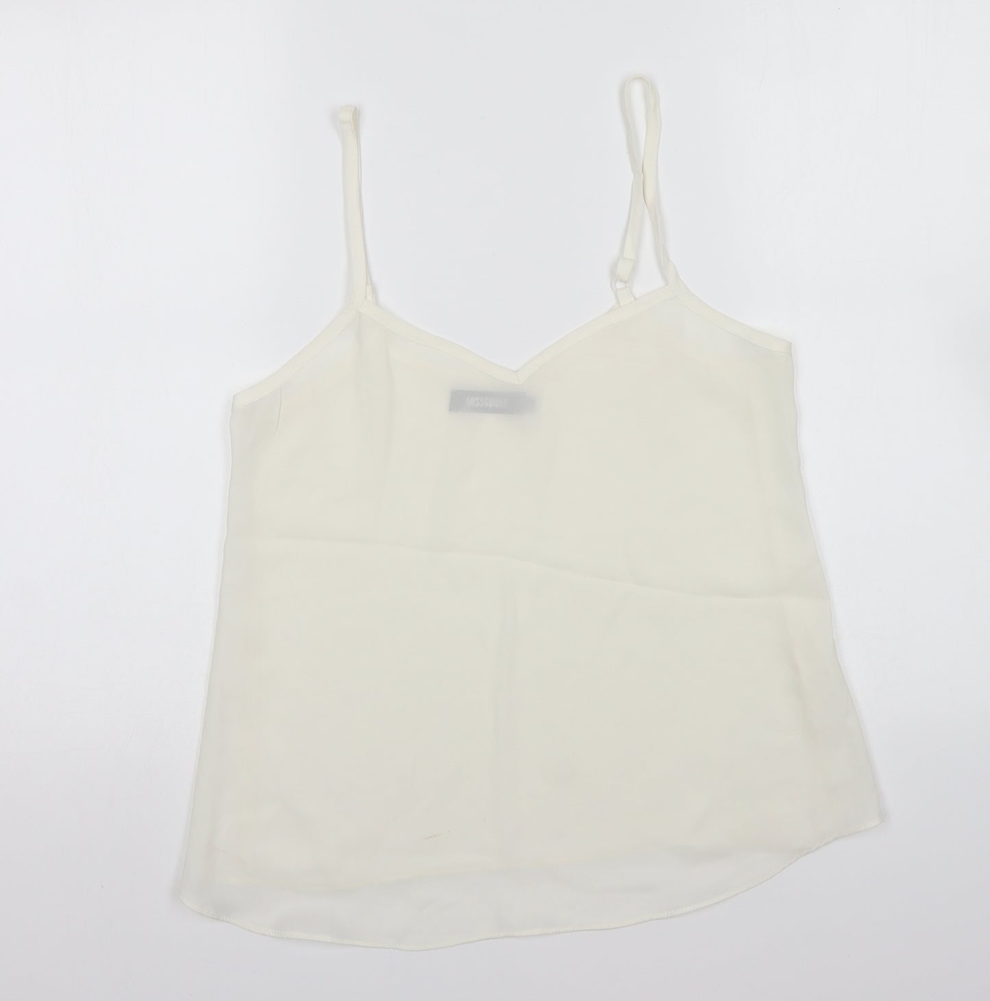 Missguided Womens White Polyester Camisole Blouse Size 8 V-Neck