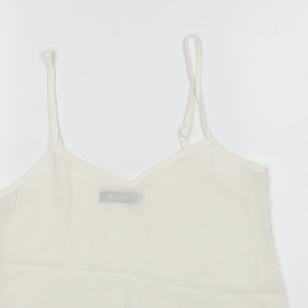 Missguided Womens White Polyester Camisole Blouse Size 8 V-Neck