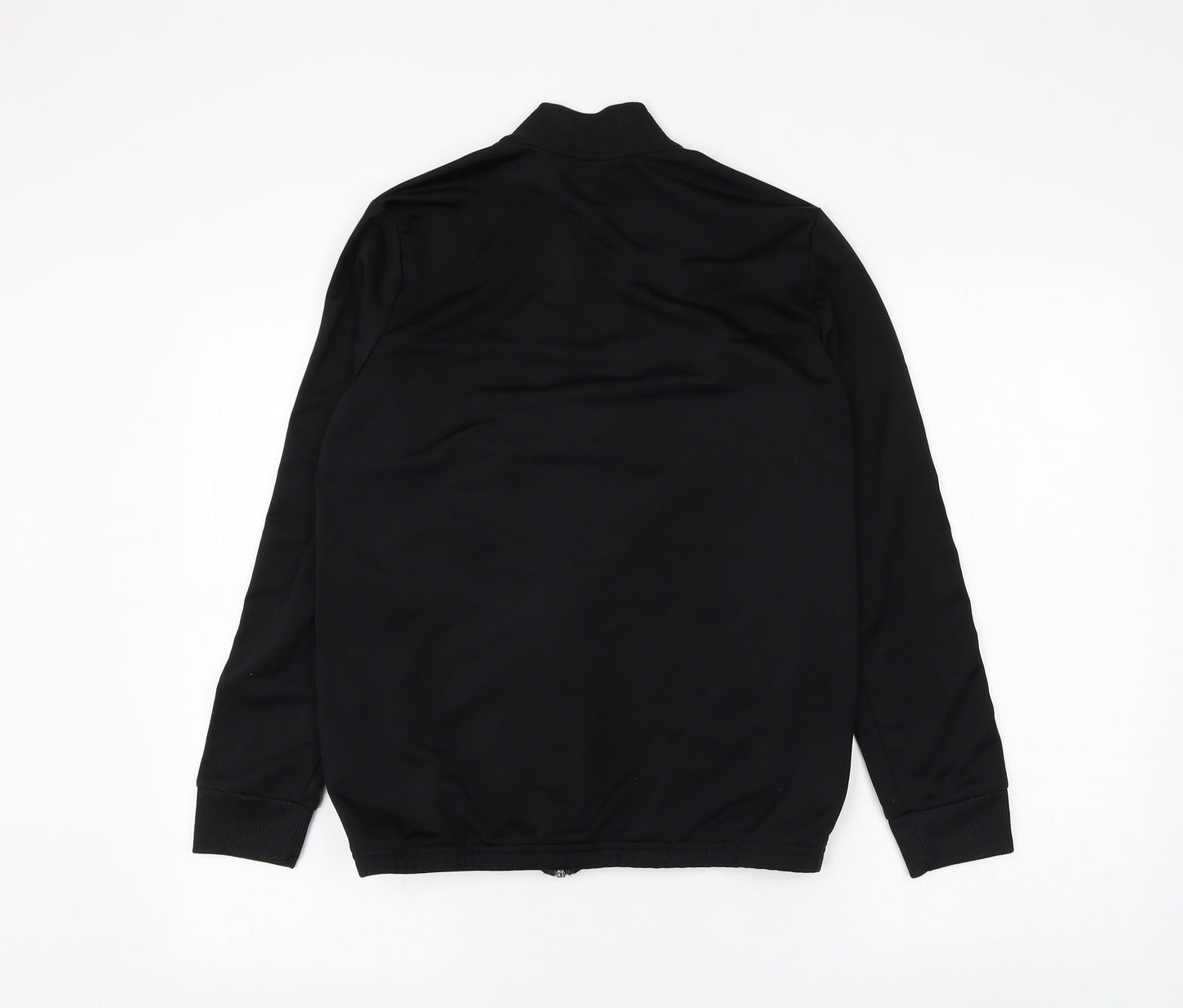 adidas Boys Black Colourblock Polyester Full Zip Sweatshirt Size 13-14 Years Zip