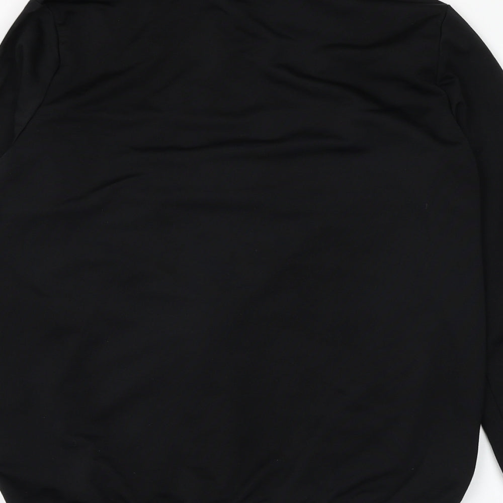 adidas Boys Black Colourblock Polyester Full Zip Sweatshirt Size 13-14 Years Zip