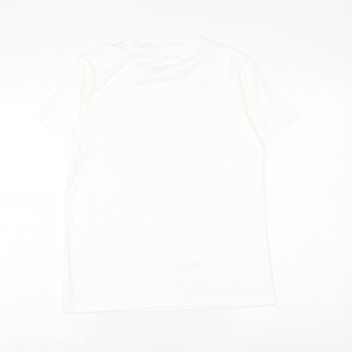 SheIn Womens White Polyester Basic T-Shirt Size XS Round Neck - Summer Rabbit