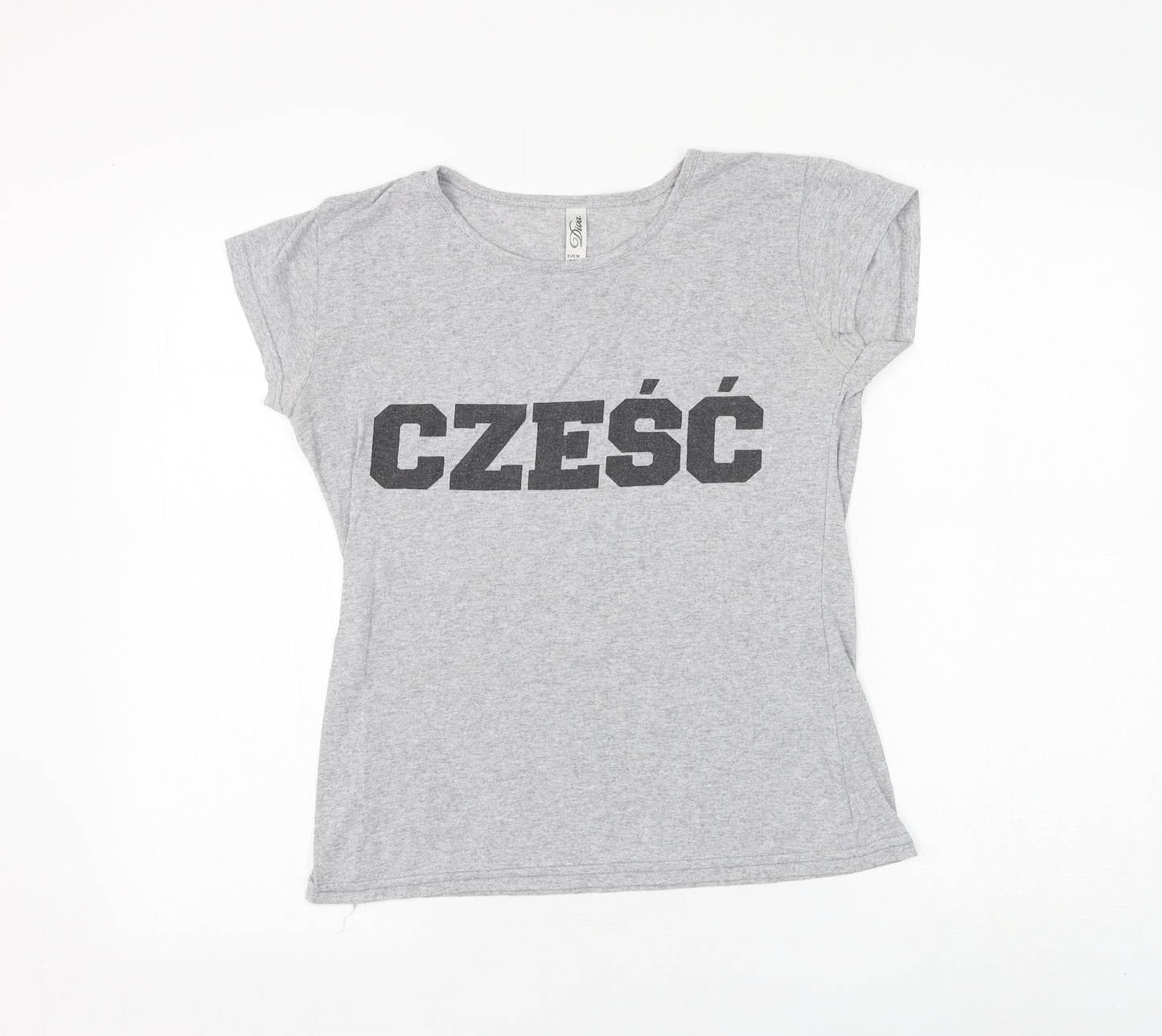 Diva Womens Grey Polyester Basic T-Shirt Size M Round Neck - Czesc (Hi)