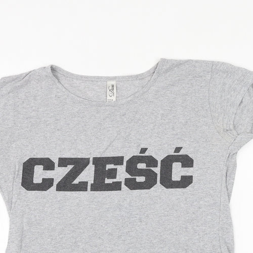 Diva Womens Grey Polyester Basic T-Shirt Size M Round Neck - Czesc (Hi)