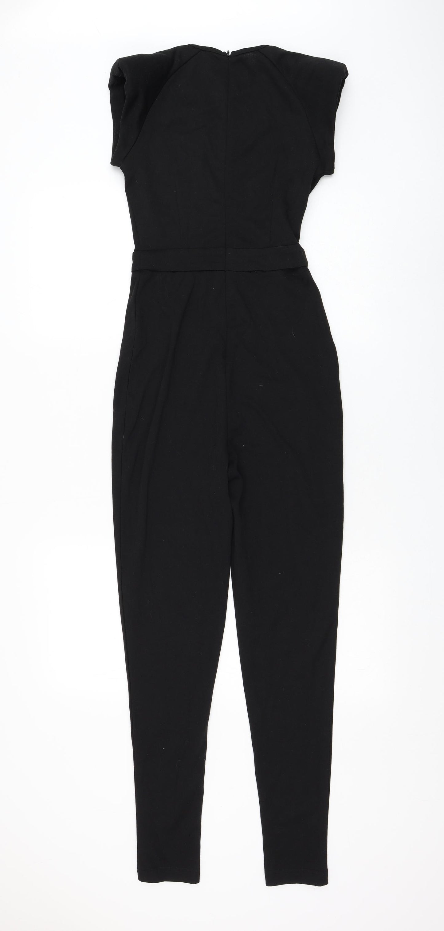Missguided Womens Black Polyester Jumpsuit One-Piece Size 8 L28 in Zip