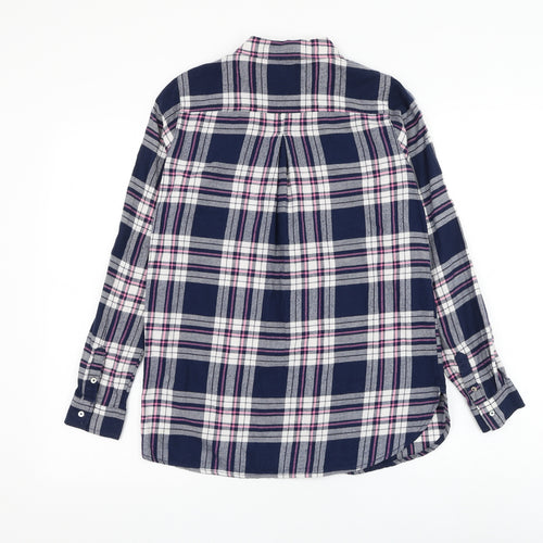 H&M Womens Plaid Cotton Basic Button-Up Size 4 Collared