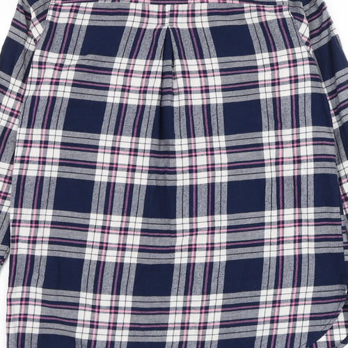 H&M Womens Plaid Cotton Basic Button-Up Size 4 Collared