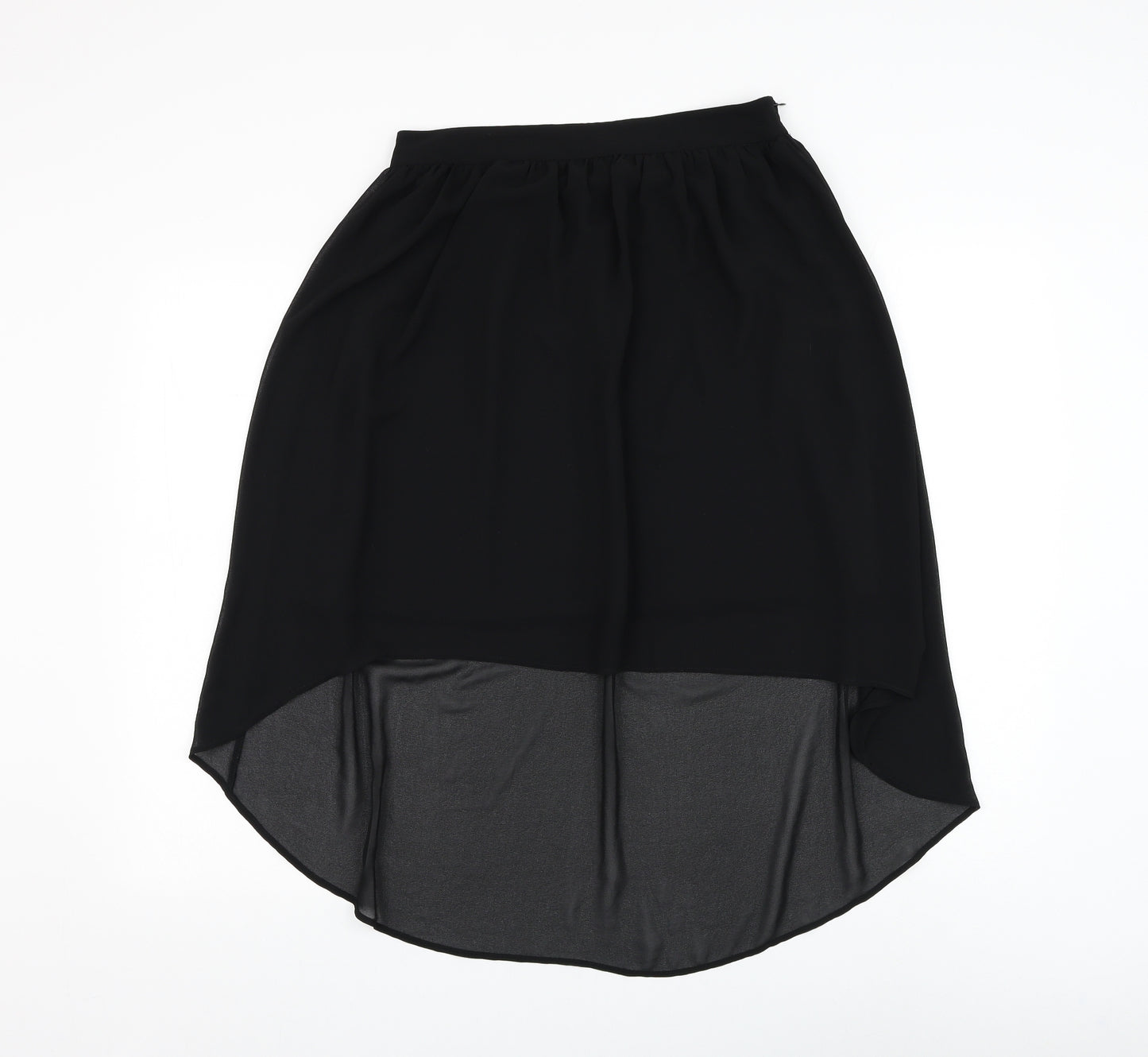 FOREVER 21 Womens Black Polyester Flare Skirt Size M Zip
