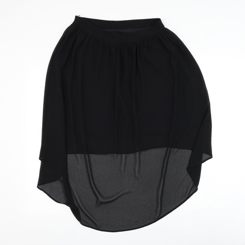 FOREVER 21 Womens Black Polyester Flare Skirt Size M Zip